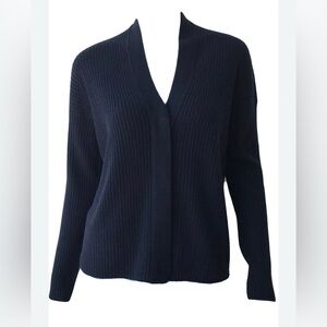 Vince  cashmere merino wool blend Navy cozycore Cardigan Sweater X-large